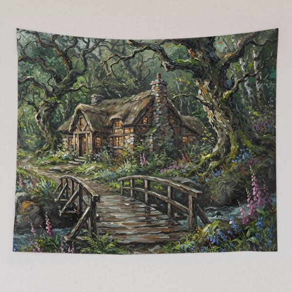 Item preview, Enchanted Forest Cottagecore Woodland Fairy House designed and sold by cr6zym1nd.