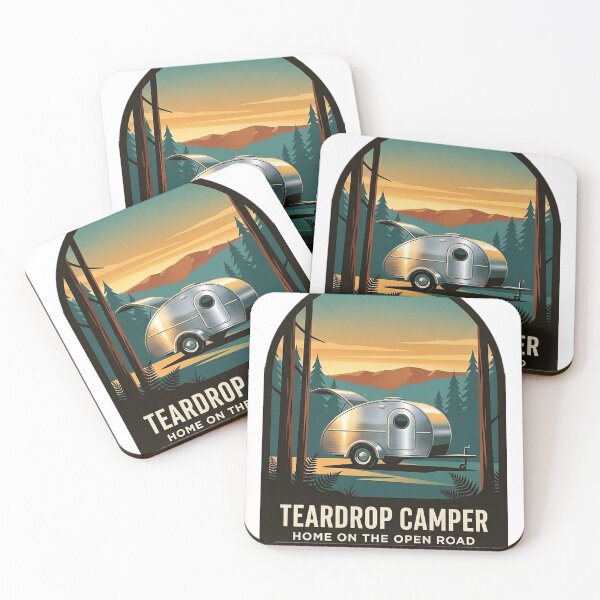 Item preview, Teardrop Camper Sticker - Pine Forest Retro Travel Badge Decal designed and sold by DetourDgn.