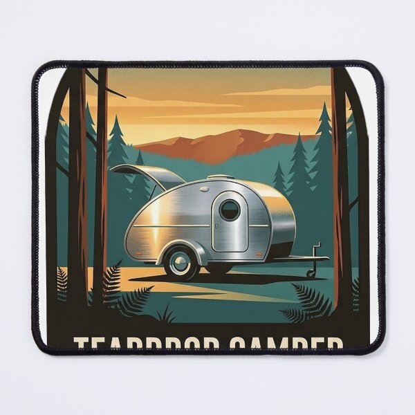 Item preview, Teardrop Camper Sticker - Pine Forest Retro Travel Badge Decal designed and sold by DetourDgn.