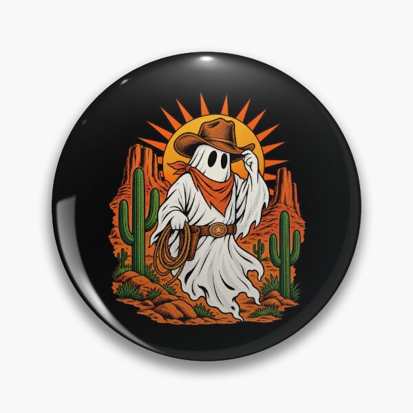 Item preview, Halloween Cowboy Ghost Western Lasso Desert Sunset Art Print designed and sold by adiencarteras.