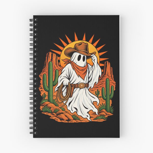 Item preview, Halloween Cowboy Ghost Western Lasso Desert Sunset Art Print designed and sold by adiencarteras.