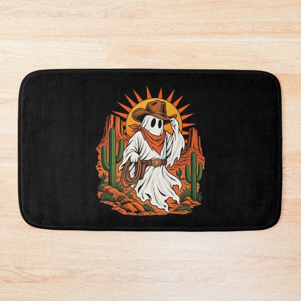 Item preview, Halloween Cowboy Ghost Western Lasso Desert Sunset Art Print designed and sold by adiencarteras.