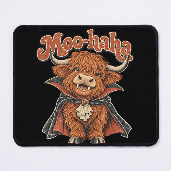 Item preview, Moo Haha Funny Vampire Highland Cow Halloween Bovine Artwork designed and sold by Aqouiatiqe.