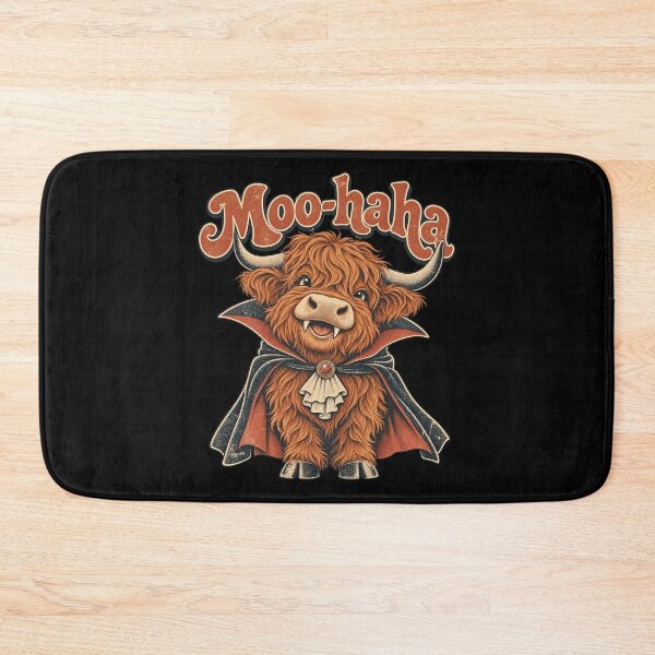 Item preview, Moo Haha Funny Vampire Highland Cow Halloween Bovine Artwork designed and sold by Aqouiatiqe.