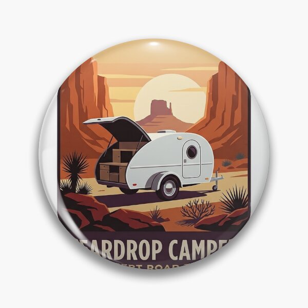 Item preview, Teardrop Camper Desert Sunset Sticker - Retro Road Trip Decal designed and sold by DetourDgn.