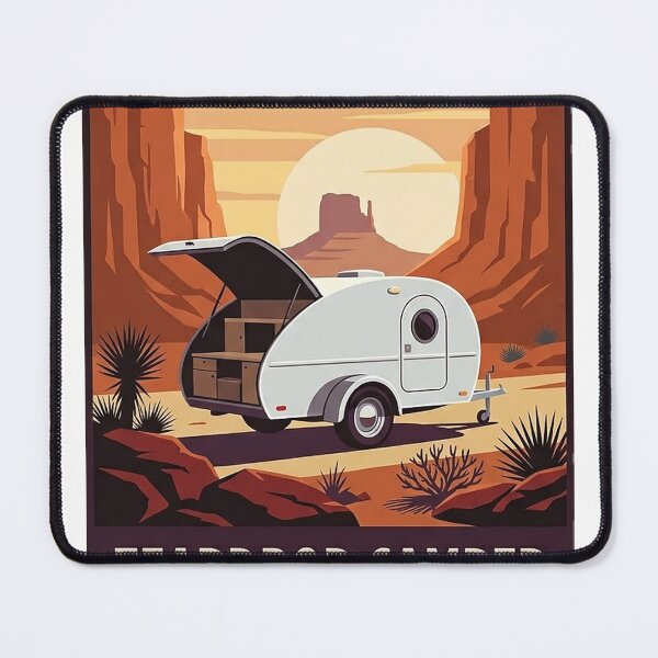 Item preview, Teardrop Camper Desert Sunset Sticker - Retro Road Trip Decal designed and sold by DetourDgn.