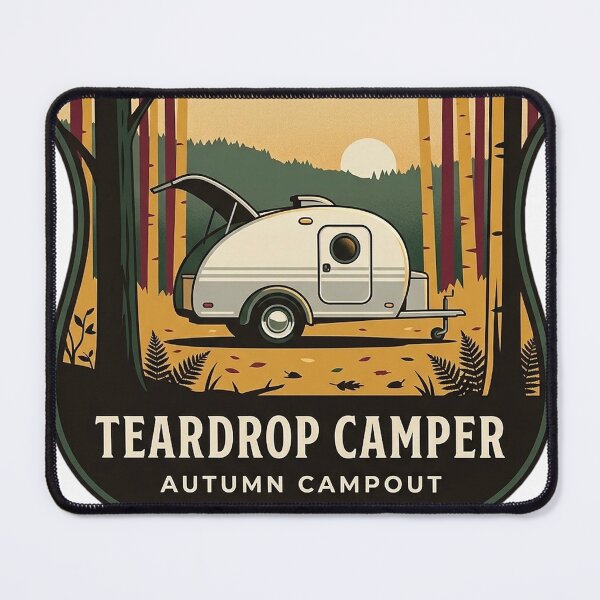 Item preview, Teardrop Camper Autumn Aspen Sticker - Heraldic Crest Fall Camping Decal designed and sold by DetourDgn.
