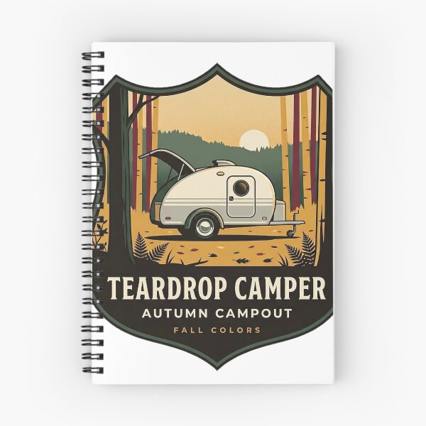 Item preview, Teardrop Camper Autumn Aspen Sticker - Heraldic Crest Fall Camping Decal designed and sold by DetourDgn.