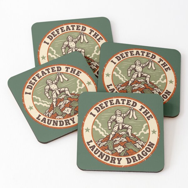 Item preview, I Defeated The Laundry Dragon Knight Vintage Badge designed and sold by KungPowUnicorn.