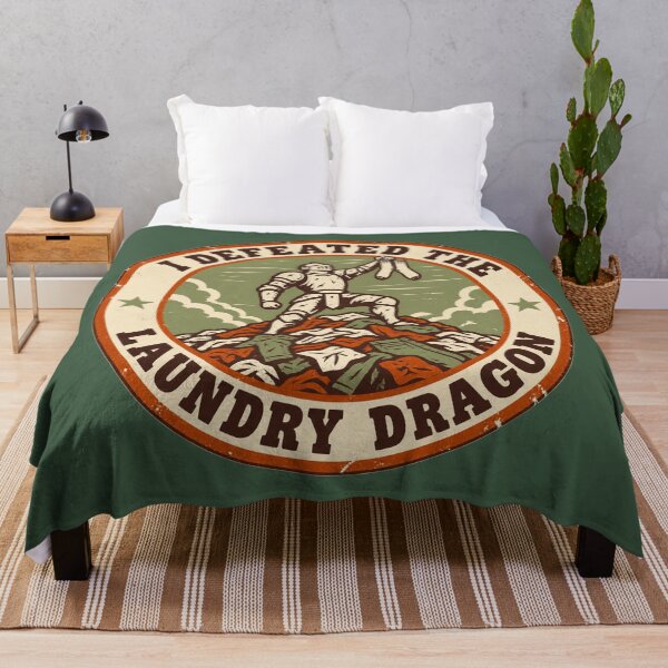 Item preview, I Defeated The Laundry Dragon Knight Vintage Badge designed and sold by KungPowUnicorn.