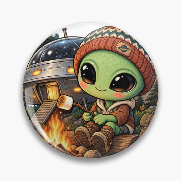 Item preview, Out of This World Camper: Cute Alien Bonfire Night designed and sold by ZayCreates.