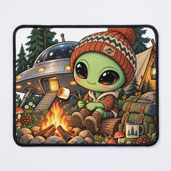 Item preview, Out of This World Camper: Cute Alien Bonfire Night designed and sold by ZayCreates.