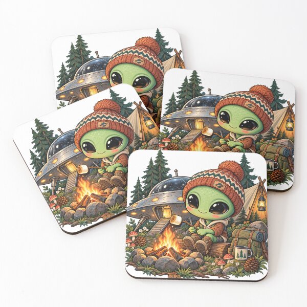 Item preview, Out of This World Camper: Cute Alien Bonfire Night designed and sold by ZayCreates.