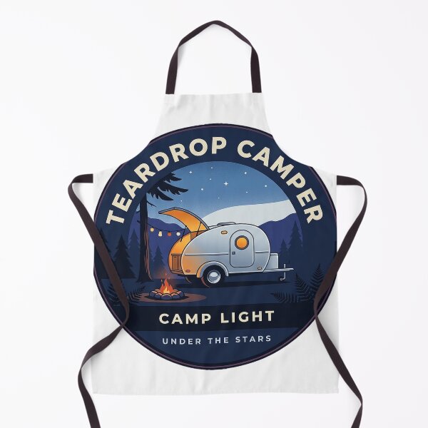 Item preview, Teardrop Camper Campfire Night Sticker - Circular Blue Hour Badge Decal designed and sold by DetourDgn.