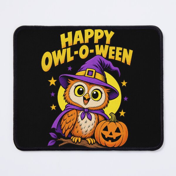 Item preview, Happy Owl O Ween Charming Cartoon Witch Owl Pumpkinssss designed and sold by Aqouiatiqe.