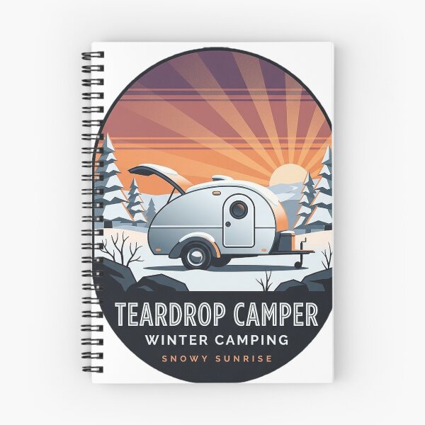 Item preview, Teardrop Camper Winter Sunrise Sticker - Art Deco Snow Camping Decal designed and sold by DetourDgn.