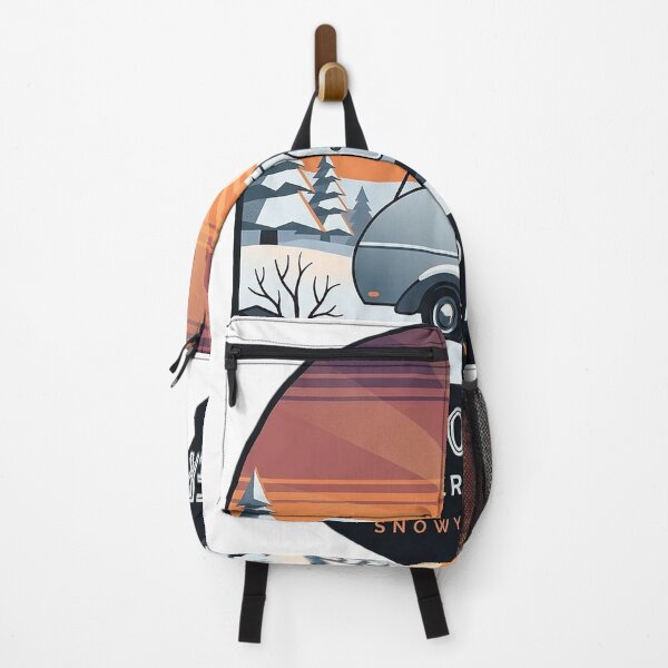 Item preview, Teardrop Camper Winter Sunrise Sticker - Art Deco Snow Camping Decal designed and sold by DetourDgn.