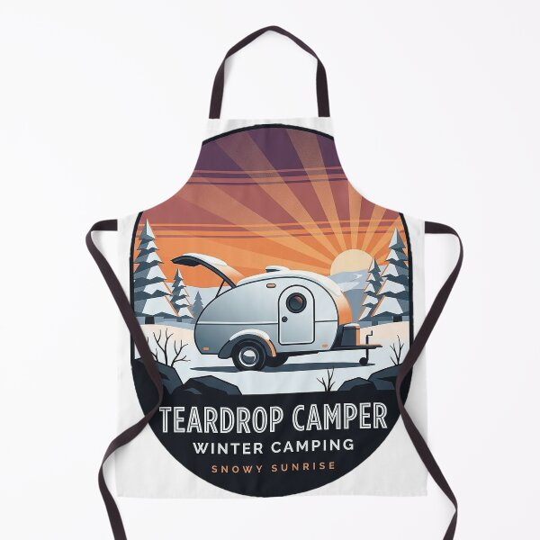 Item preview, Teardrop Camper Winter Sunrise Sticker - Art Deco Snow Camping Decal designed and sold by DetourDgn.