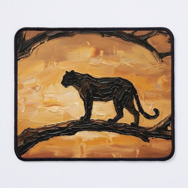 Item preview, Leopard at Sunset – Impasto Branch Silhouette designed and sold by The Digital Compass.