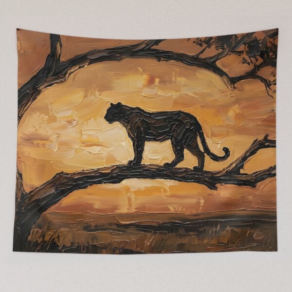Item preview, Leopard at Sunset – Impasto Branch Silhouette designed and sold by The Digital Compass.