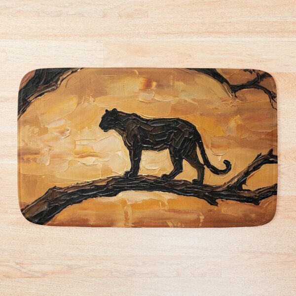 Item preview, Leopard at Sunset – Impasto Branch Silhouette designed and sold by The Digital Compass.
