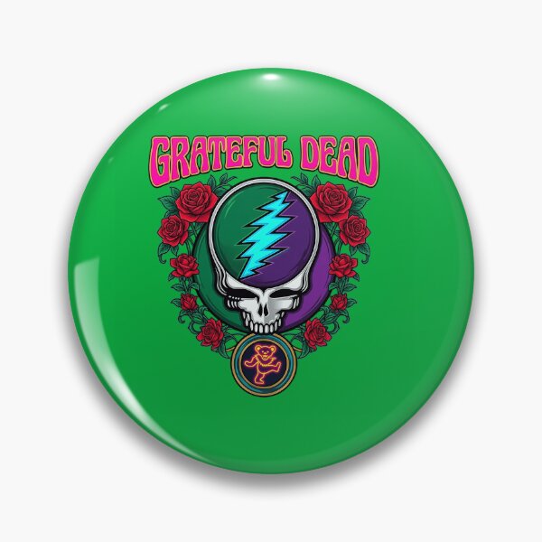 Item preview, Grateful Dead Lightning Skull Roses designed and sold by MesmericStudio.