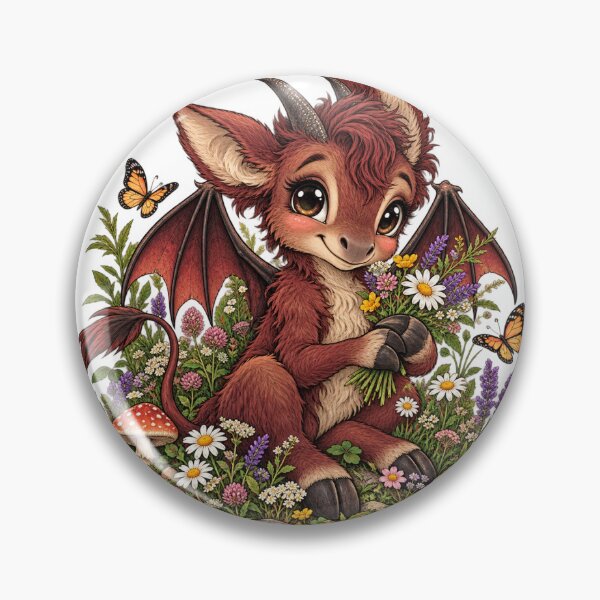 Item preview, Whimsical Baby Jersey Devil Wildflower Meadow Illustration designed and sold by ZayCreates.