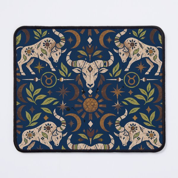 Item preview, Taurus Celestial Bull Boho Zodiac Pattern designed and sold by PrismaticPrdx.