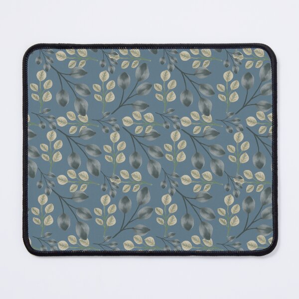 Item preview, Botanical Foliage Dusty Muted Blue Seamless Pattern Art designed and sold by ​Jyoti Digital Artist.