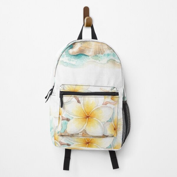Item preview, Watercolor Tropical Plumeria Flowers And Seashell Beach Art    designed and sold by bvdesignart.