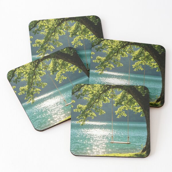 Item preview, Peaceful Tree Swing Over Sparkling Emerald Lake designed and sold by Palette & Hue.