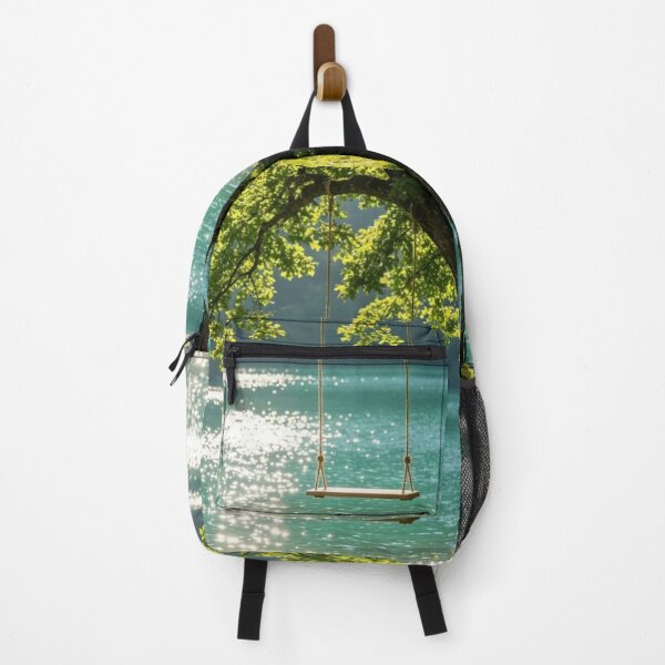 Item preview, Peaceful Tree Swing Over Sparkling Emerald Lake designed and sold by Palette & Hue.