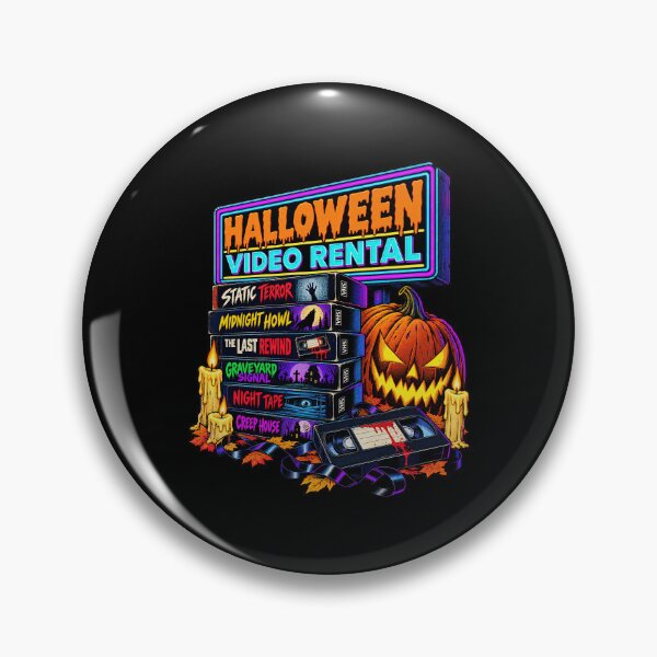 Item preview, Halloween Video Rental Neon Sign Horror VHS Tape Stacks designed and sold by Felinefinesse.