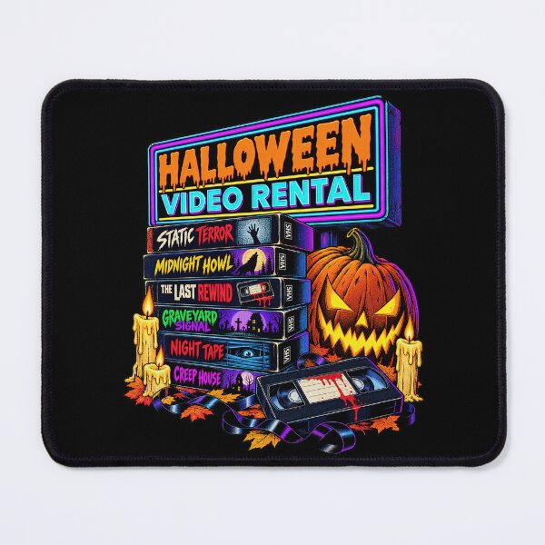 Item preview, Halloween Video Rental Neon Sign Horror VHS Tape Stacks designed and sold by Felinefinesse.