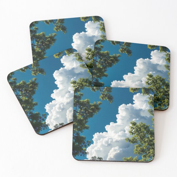 Item preview, Dramatic Fluffy Clouds Blue Sky Lush Tree Frame designed and sold by Palette & Hue.