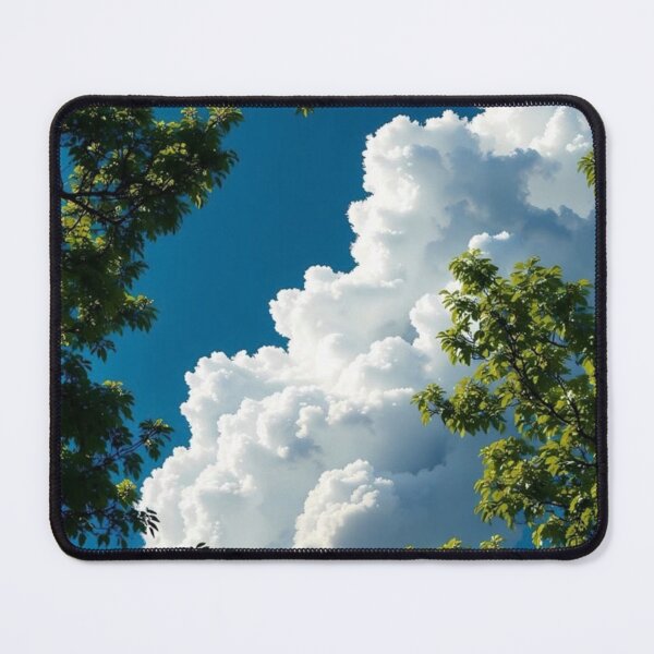 Item preview, Dramatic Fluffy Clouds Blue Sky Lush Tree Frame designed and sold by Palette & Hue.