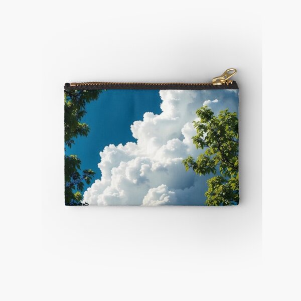 Item preview, Dramatic Fluffy Clouds Blue Sky Lush Tree Frame designed and sold by Palette & Hue.