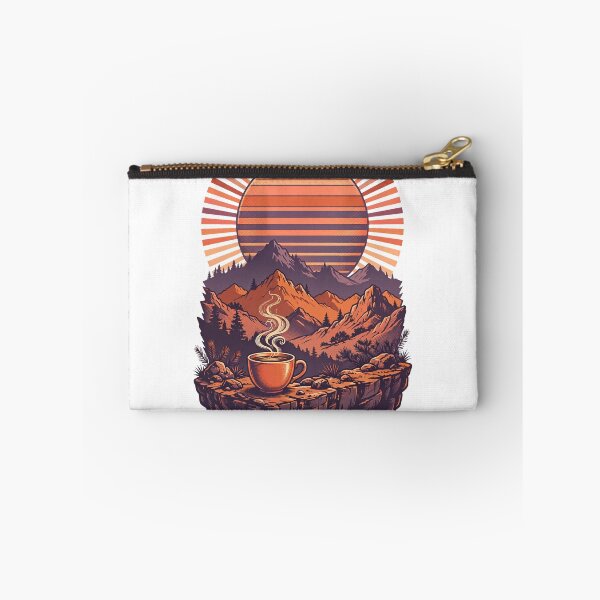 Item preview, adventure-awaits-after-coffee-retro-sunset designed and sold by kyoubi100.