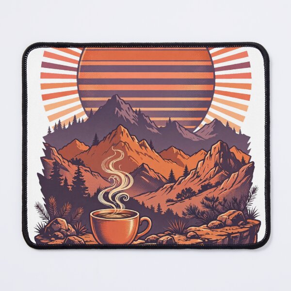 Item preview, adventure-awaits-after-coffee-retro-sunset designed and sold by kyoubi100.
