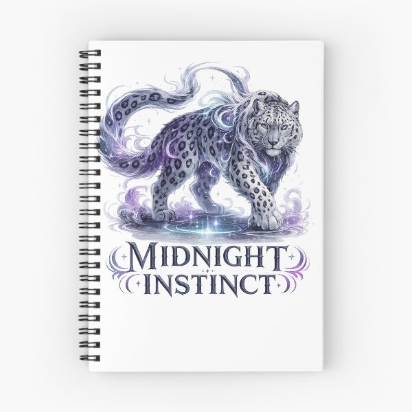 Item preview, Midnight Instinct Snow Leopard Celestial Fantasy Moon Mystical Wildlife Art designed and sold by inkoutninja.