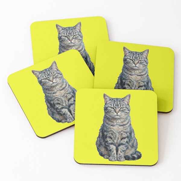 Item preview, Grey cat designed and sold by Why Not Art.