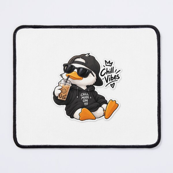 Item preview, Chill Vibes Duck – Cool Sunglasses & Boba Cute Sticker designed and sold by Sukuun.
