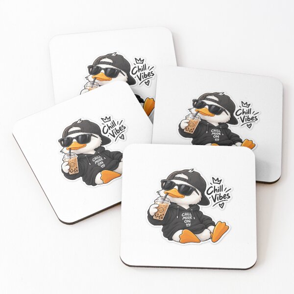 Item preview, Chill Vibes Duck – Cool Sunglasses & Boba Cute Sticker designed and sold by Sukuun.