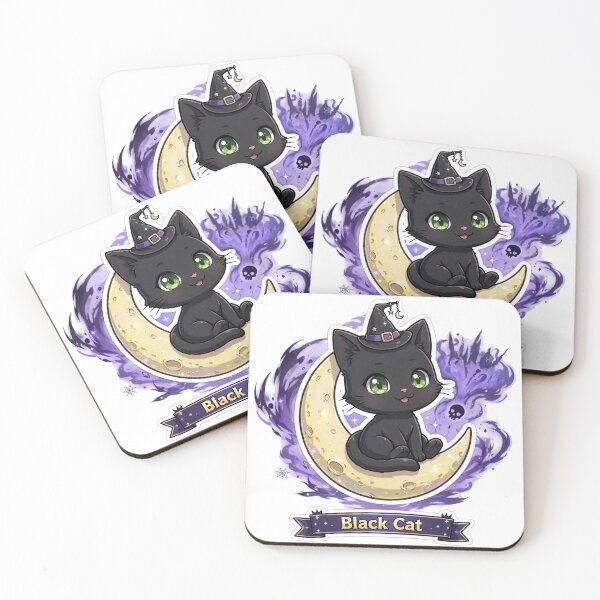 Item preview, Black Cat Name Banner Showcase Sticker - Halloween designed and sold by Lesley D.