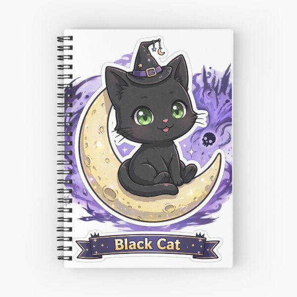 Item preview, Black Cat Name Banner Showcase Sticker - Halloween designed and sold by Lesley D.