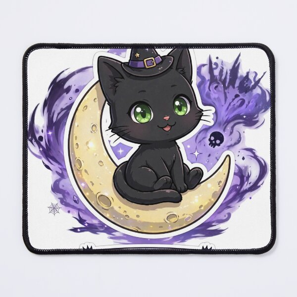 Item preview, Black Cat Name Banner Showcase Sticker - Halloween designed and sold by Lesley D.