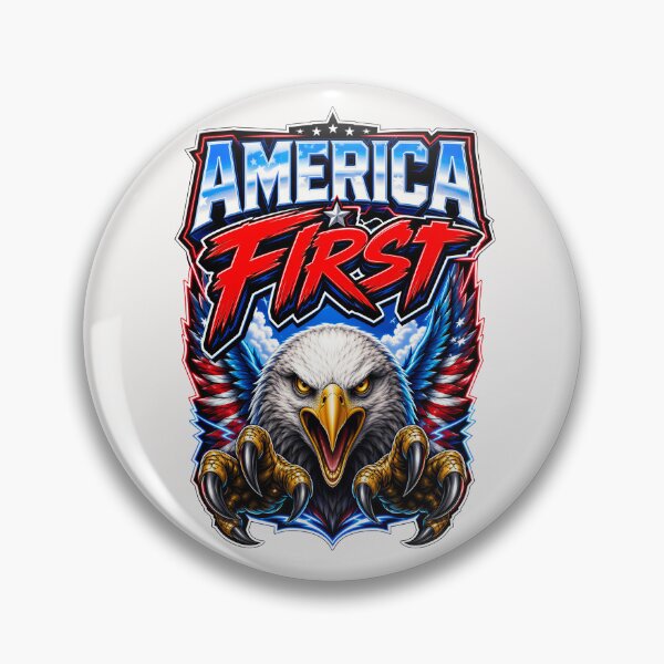 Item preview, America First Bald Eagle – Patriotic American Flag Eagle USA Pride designed and sold by WLHmedia.com .