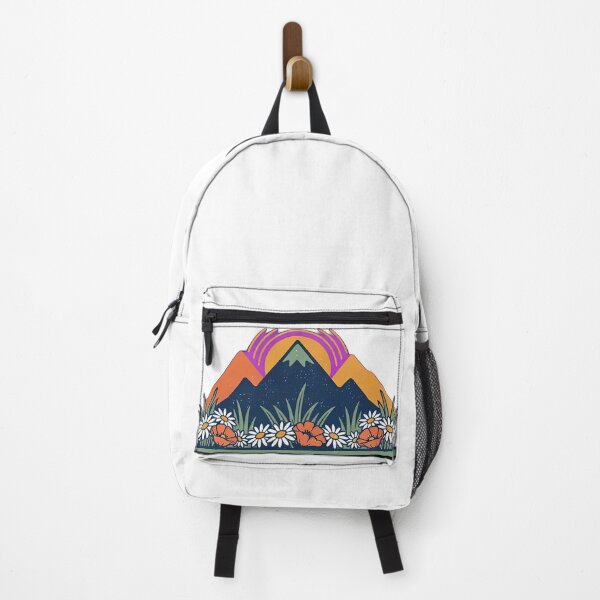 Item preview,  Retro mountain with trees wildflowers vintage  designed and sold by Expressions-Sel.