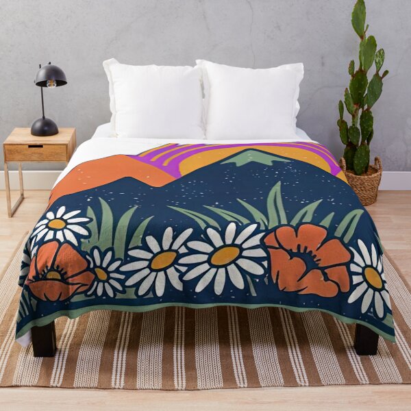 Item preview,  Retro mountain with trees wildflowers vintage  designed and sold by Expressions-Sel.