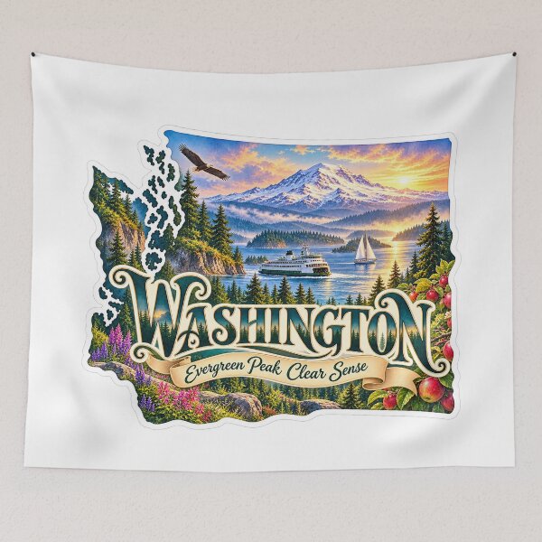 Item preview, Washington Evergreen Peak Clear Sense designed and sold by Whimspired By Paxx.